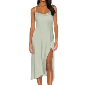 ASTR the Label Gaia Midi Dress in Sage. Size L. NWT